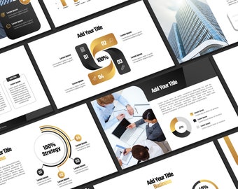 Black and Gold PowerPoint Template | Luxury Business Presentation