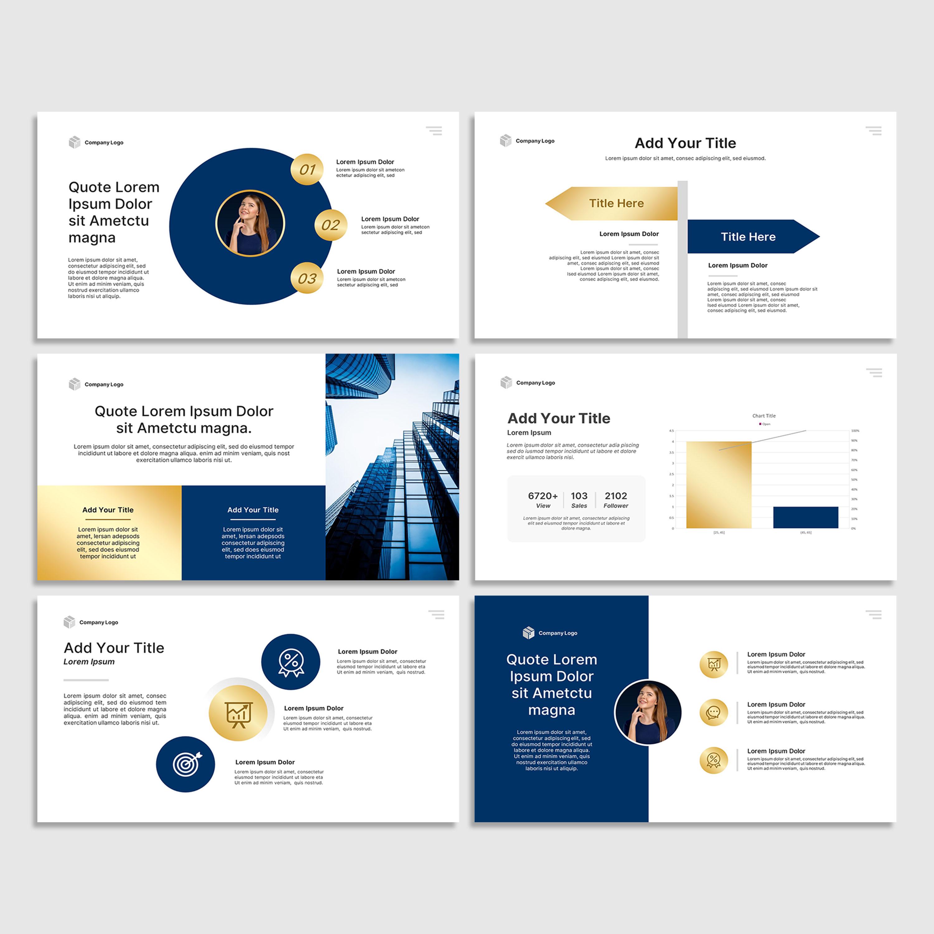 Luxury Business Presentation Template – Canva and Powerpoint – Navy ...