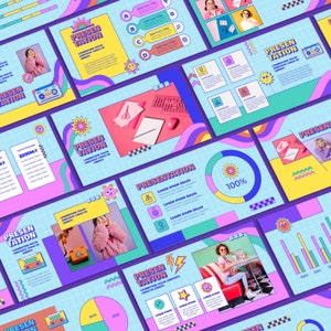 Retro Style Powerpoint Template | Unique Presentation | PPT Vintage | Modern Slide | Colorfull Slides