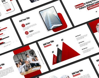 Red and Black Powerpoint Template | Business Presentation | PPT Minimalist | Marketing Strategy | Pitch Deck