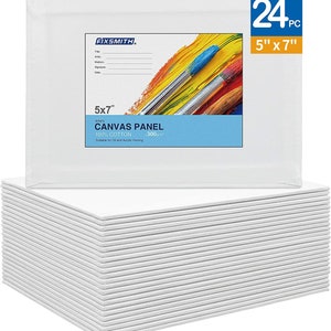 FIXSMITH Painting Canvas Panel Boards - Art Canvas,24 Pack Mini Canvases, Primed Canvas Panels,100% Cotton, Acid Free