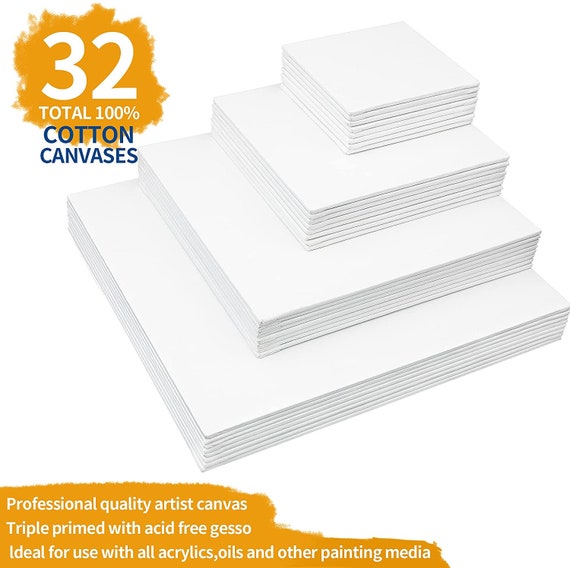  FIXSMITH Stretched White Blank Canvas - 11x14 Inch, 8 Pack,  Primed,100% Cotton,5/8 Inch Profile of Super Value Pack for Acrylics,Oils &  Other Painting Media