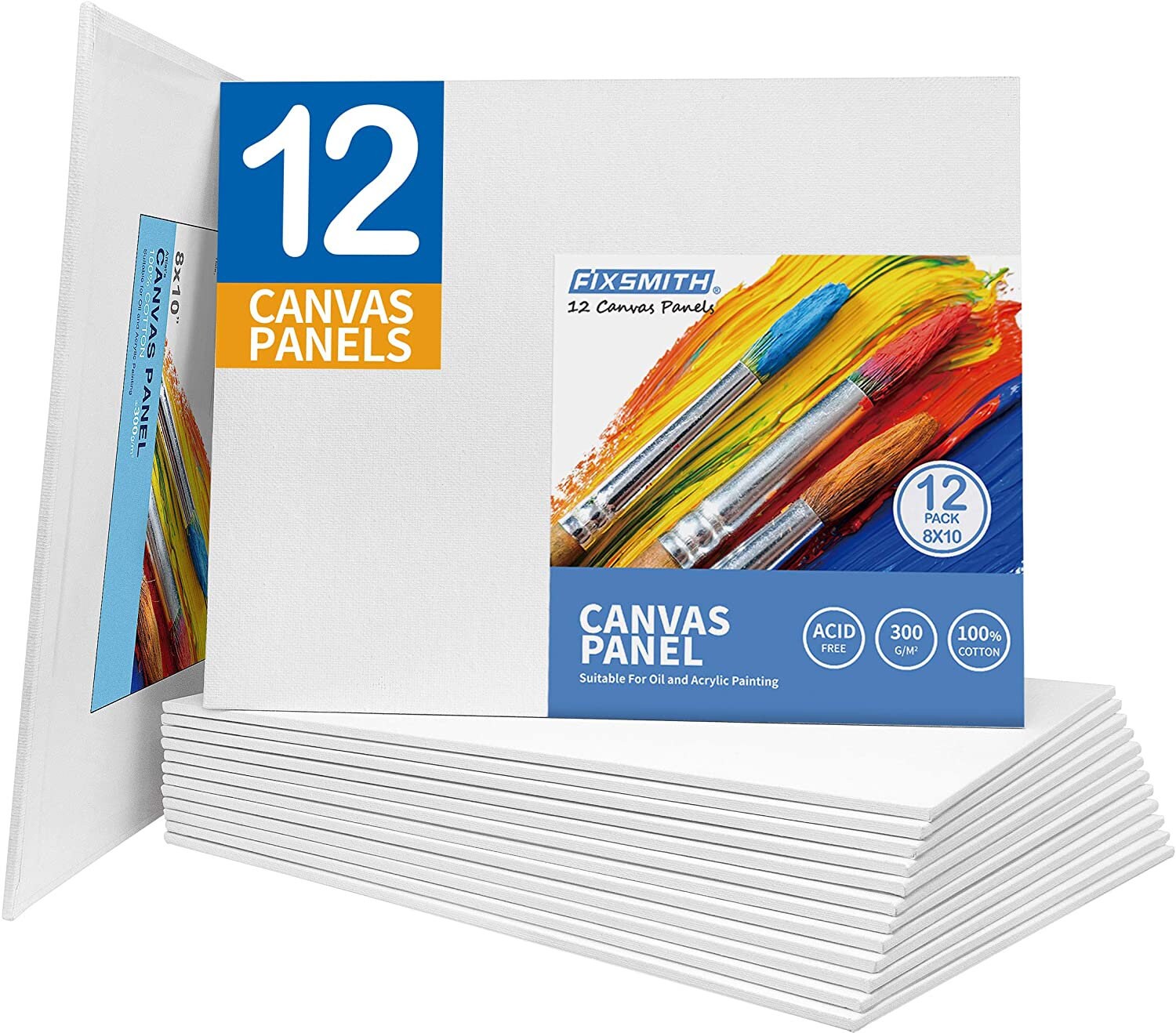 Buy FIXSMITH Painting Canvas Panels Canvas Board Super Value 12 Pack,100%  Cotton, Primed Canvas Panel, Acid Free, Artist Canvas Boards Online in  India 