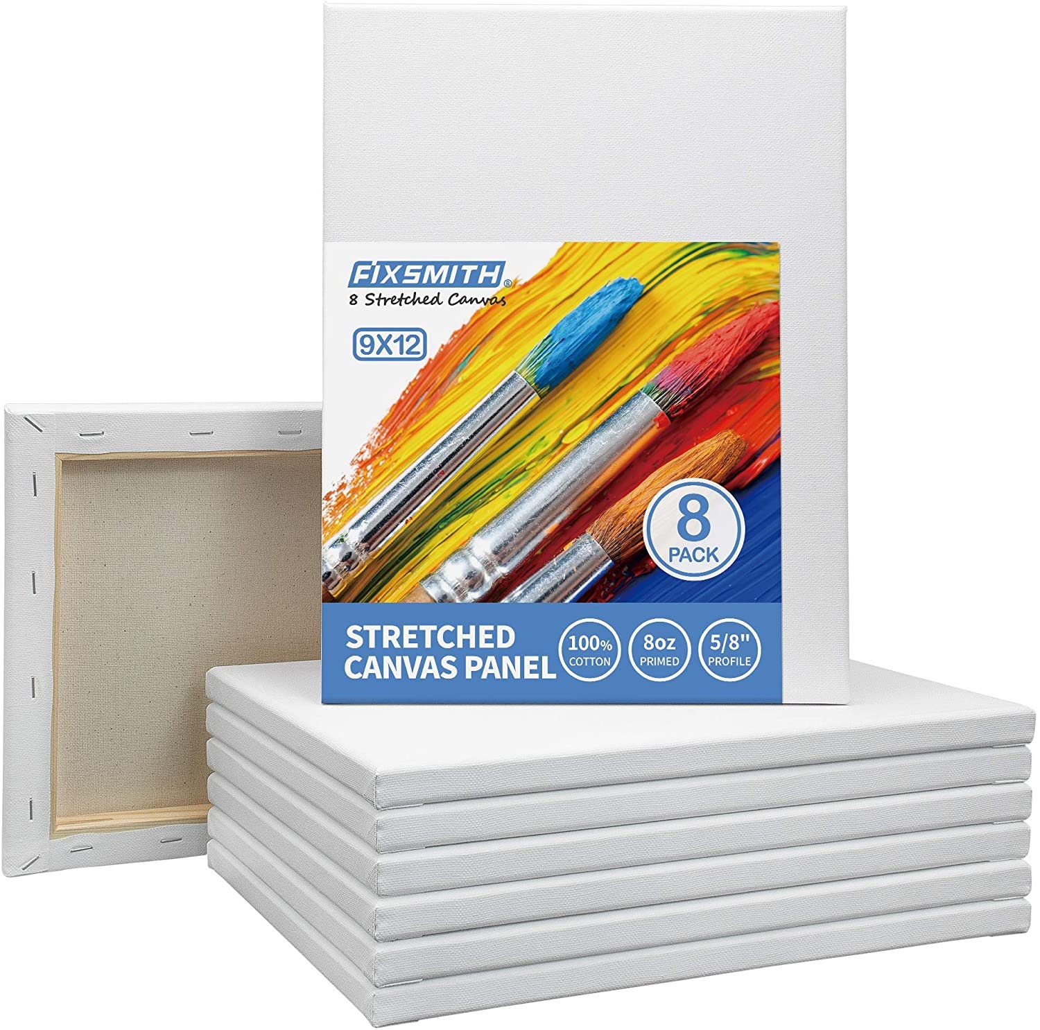 KEFF Stretched Canvases for Painting - 10 Pack Blank Paint Canvas