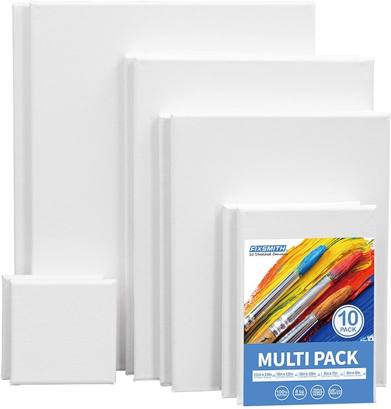 FIXSMITH 21 Pack Stretched Canvases, Multi Pack - 4x4, 5x7, 8x10