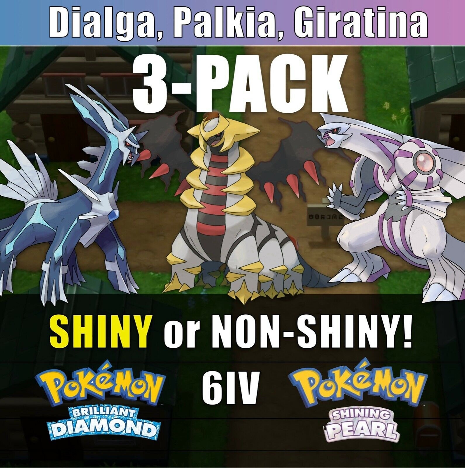 Shiny 6IV Palkia, Giratina, and Dialga in both forms Legendary Pokemon 6 PC  Bundle for Legends Arceus, Scarlet, and Violet - elymbmx