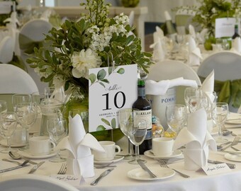 Eucalyptus Wedding Table Number Template, Watercolor Greenery Table Number Sign Printable - The Georgina