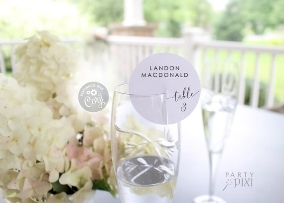 Modern Wedding Escort Card Template Champagne Place Cards - Etsy