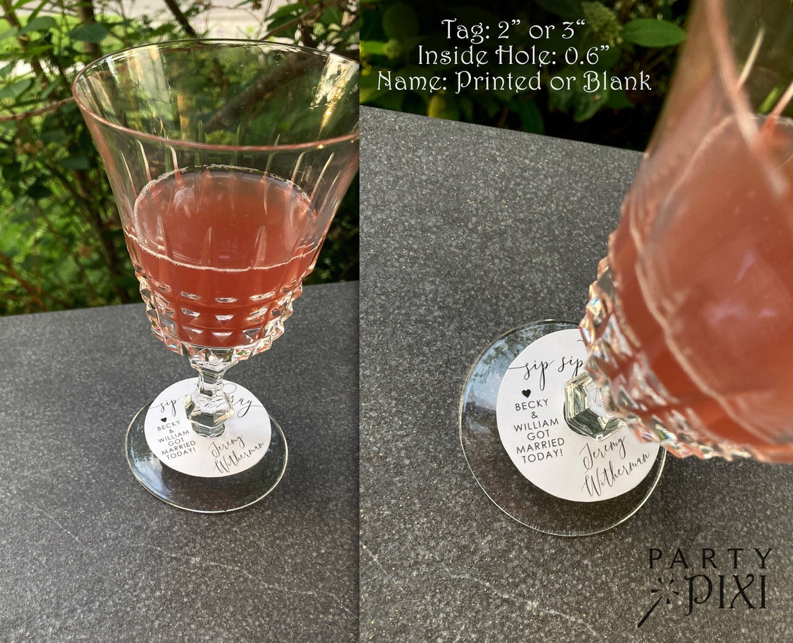 Wine Glass Name Tags Cricut Template Printable Sip Sip Hooray Etsy