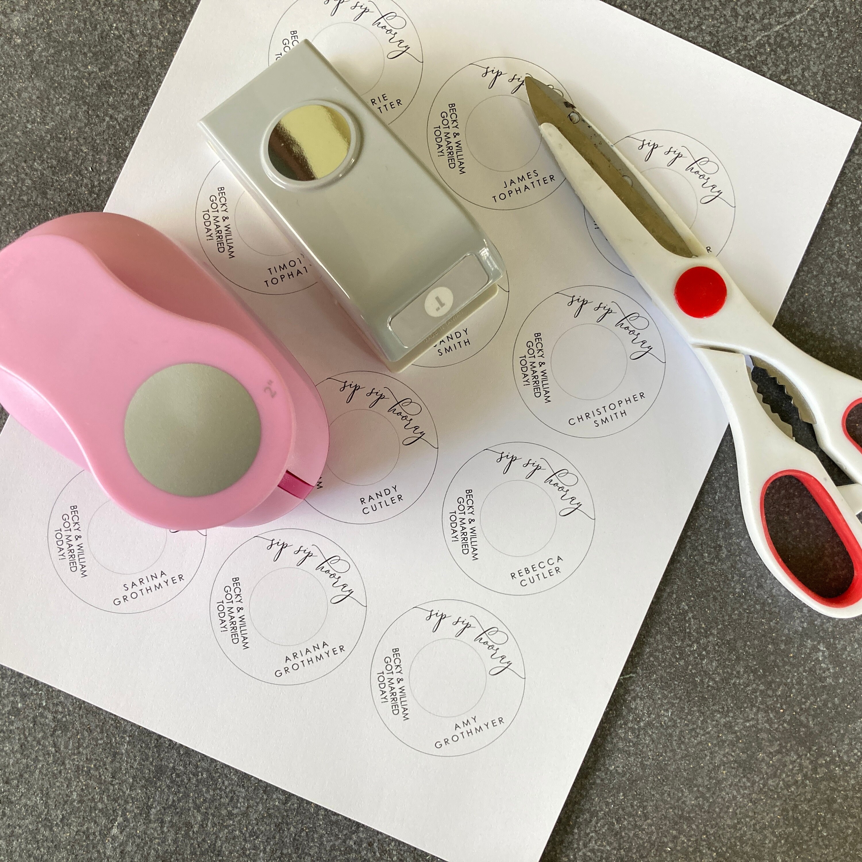 Printable Wine Glass Name Tags Template for 2 Hole Punch Etsy