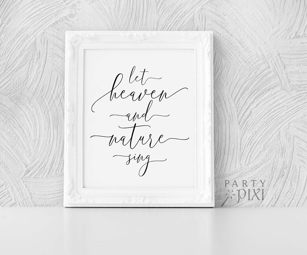 Let Heaven And Nature Sing Printable Minimalist Christmas - Etsy Portugal