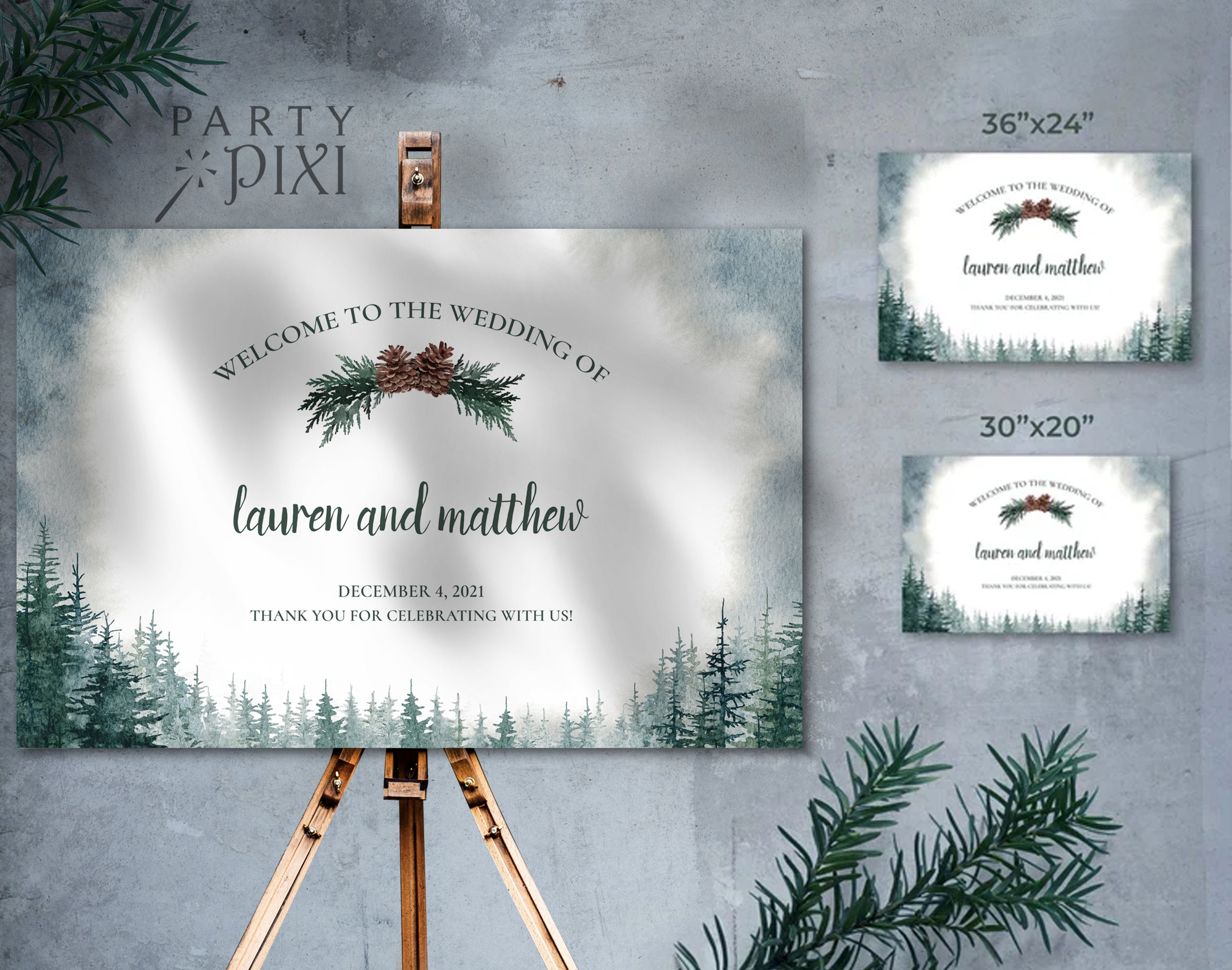 Rustic Wedding Welcome Sign Template Printable Watercolor - Etsy