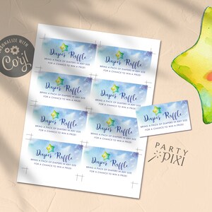 Space Theme Raffle Space Baby Shower Invitation Diaper Raffle Book Request Template Bundle ...