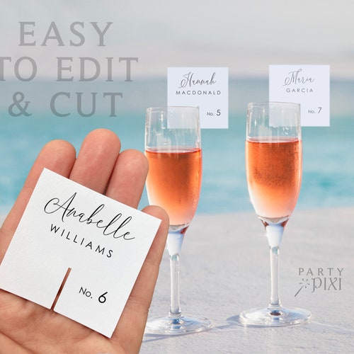 Champagne Escort Card Template Instant Download Diamond Place - Etsy