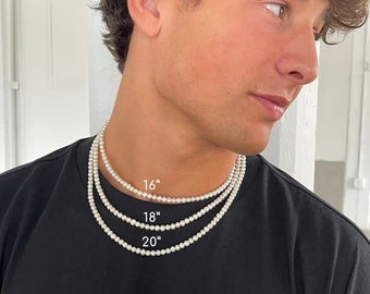 Chunky Pearl Necklace for Men 