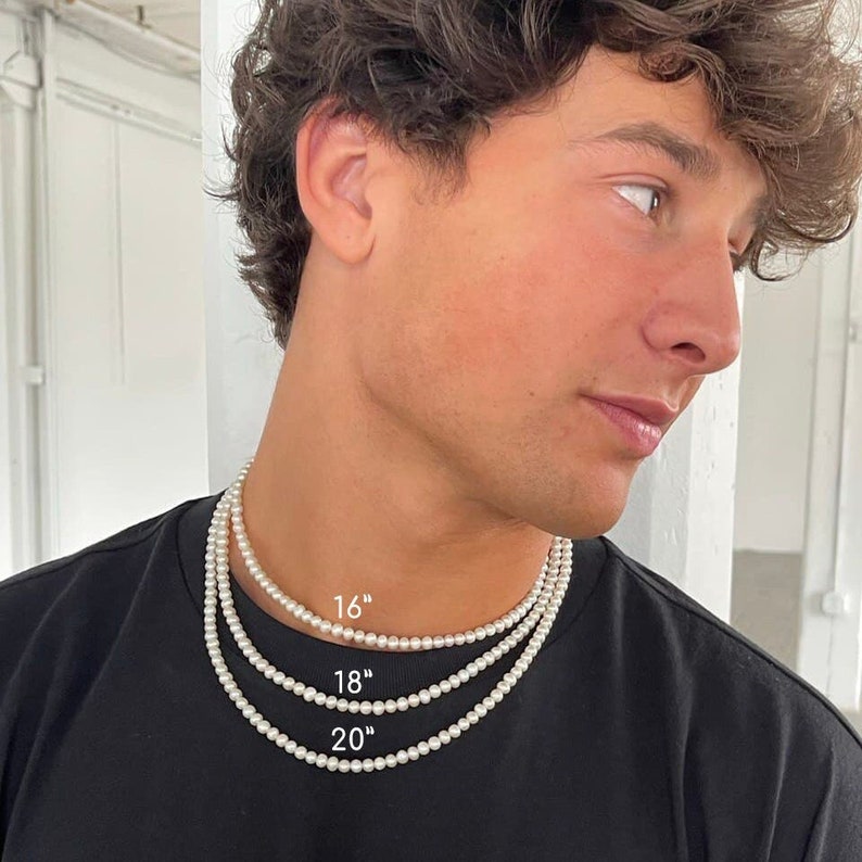 Pearl choker necklace men Clearance