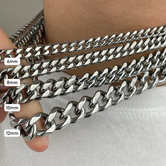 Stainless steel cuban link on sale necklace
