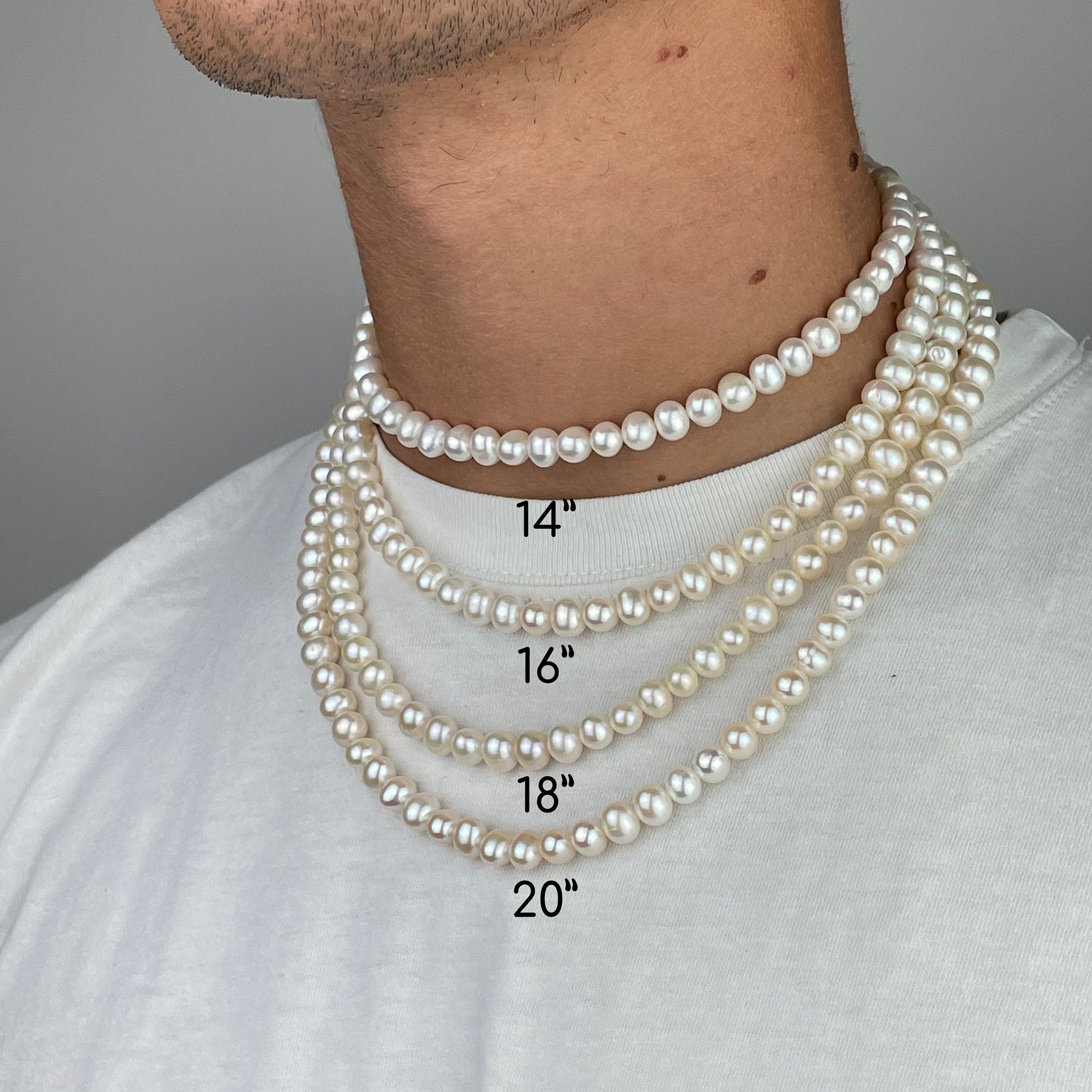 Real Freshwater Pearls for Men Cultured Pearl Necklace for Etsy