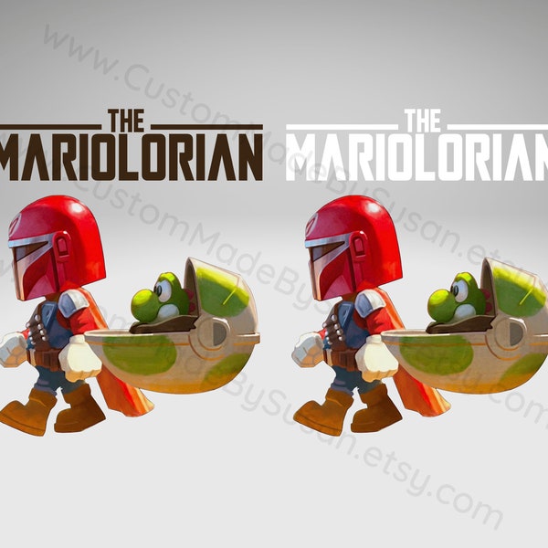 DIGITAL FILE - The Mariolorian, Mandalorian - png file only - High Resolution, Design, Clipart, Instant Download, Sublimation