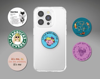 PHONE GRIP - Lyrics, Concert Merch, Pop Music - Holder, Stand, Ring, Socket, Generic or Genuine, Sublimation for Phone, iPhone, Kindle, Gift