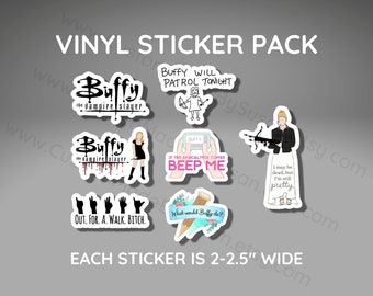 VINYL STICKER PACK - Buffy, the Vampire Slayer - Waterproof, Laminated, Decal, Car, Auto, Truck, Laptop, Computer, Phone, iPhone