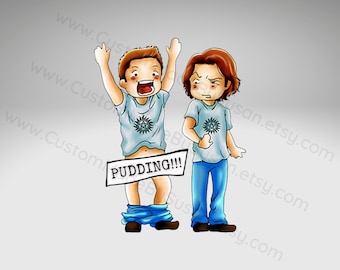 DIGITAL FILE - SPN, Supernatural, Pudding, Mental Ward - png file only - High Resolution, Design, Clipart, Instant Download, Sublimation