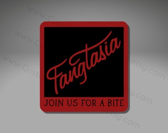 VINYL STICKER - Fangtasia, Join Us For a Bite - Waterproof, Laminated, Decal, Car, Auto, Truck, Laptop, Computer, Phone, iPhone