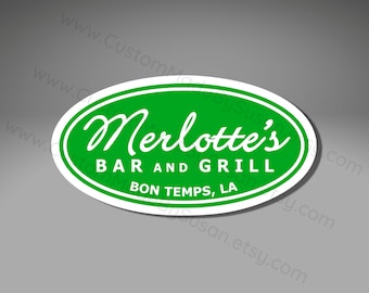 VINYL STICKER - Merlotte's Bar & Grill - Waterproof, Laminated, Decal, Car, Auto, Truck, Laptop, Computer, Phone, iPhone