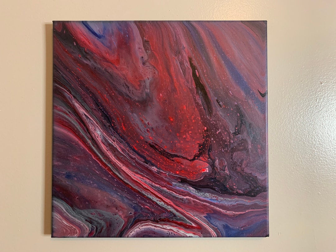 Galaxy Inspired Acrylic Pour Painting Etsy