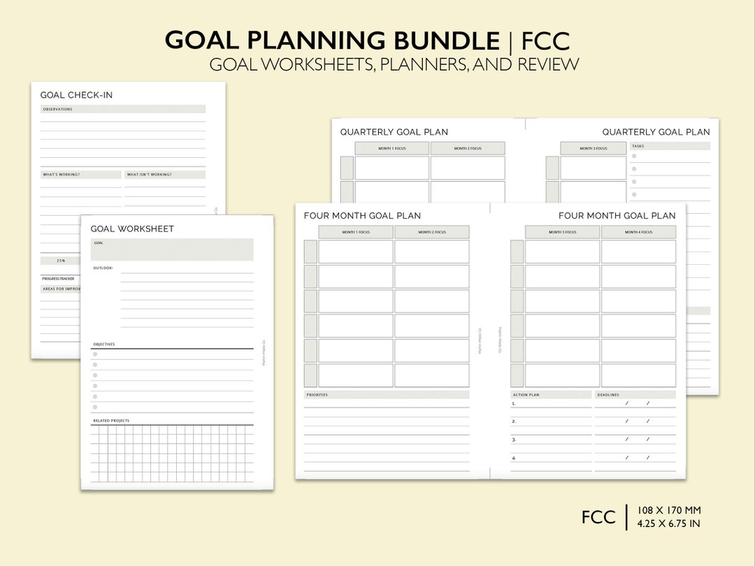FRANKLIN COVEY COMPACT Goal Planning Printable Inserts Etsy