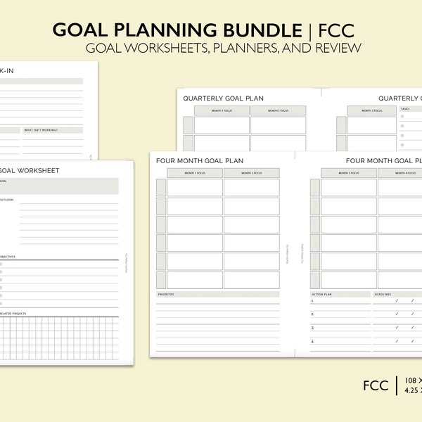 FRANKLIN COVEY COMPACT | Goal Planning Printable Inserts