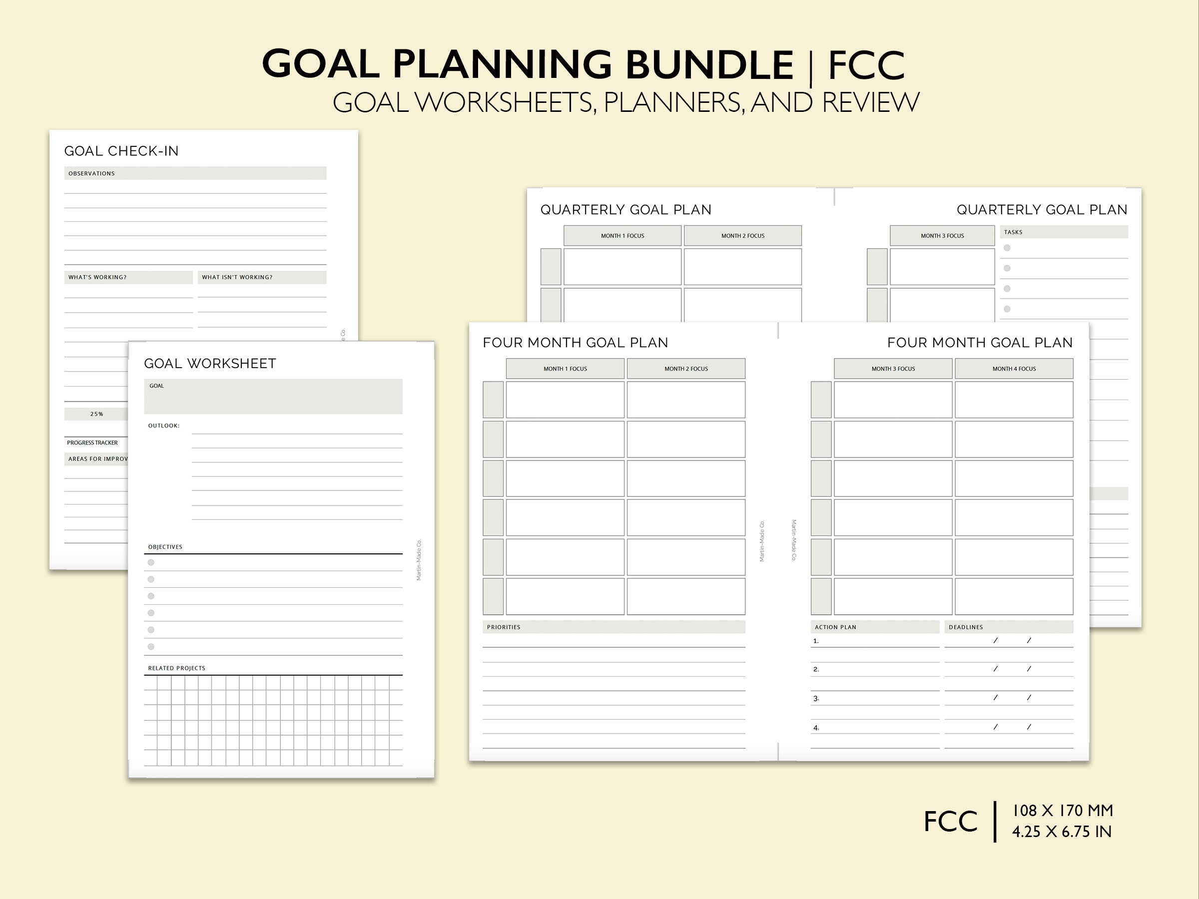franklin covey compact | goal planning printable inserts - etsy