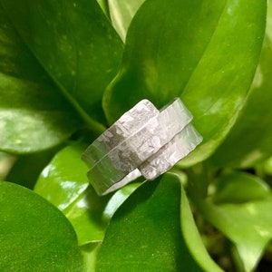 Wrought aluminum band ring. Silver aluminum foil. Handmade, handmade. Hypoallergenic, nickel free. Aluminum jewelry.