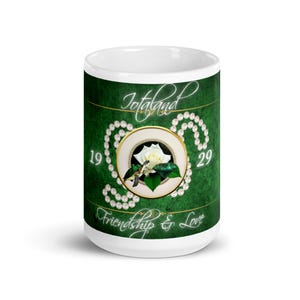 Iotaland Mug | Iota Phi Lambda Sorority, Inc. | 15 oz Mug | 1929 Gifts | Green and White | Microwave and Dishwasher Safe | Personalize Mug
