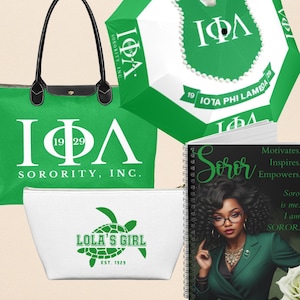 Iota Lux Bundle | Iota Phi Lambda Sorority | Tote Bag | Umbrella | Cosmetic Pouch | Journal | 1929 | Iotaland Collection | Sorority Gear