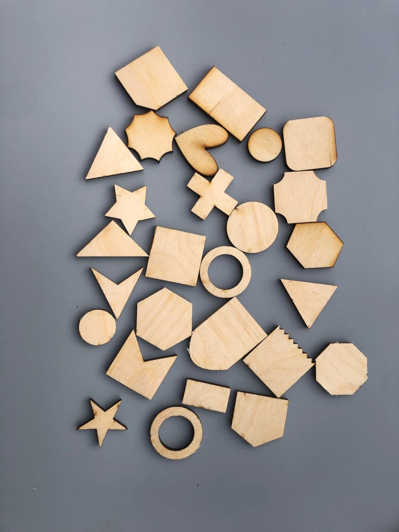 Pack of 30 Assorted Wooden Shapes Etsy