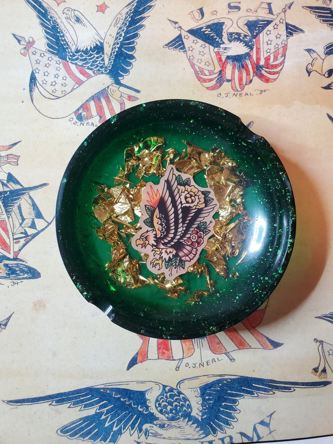 Tattoo Flash Ashtrays Etsy