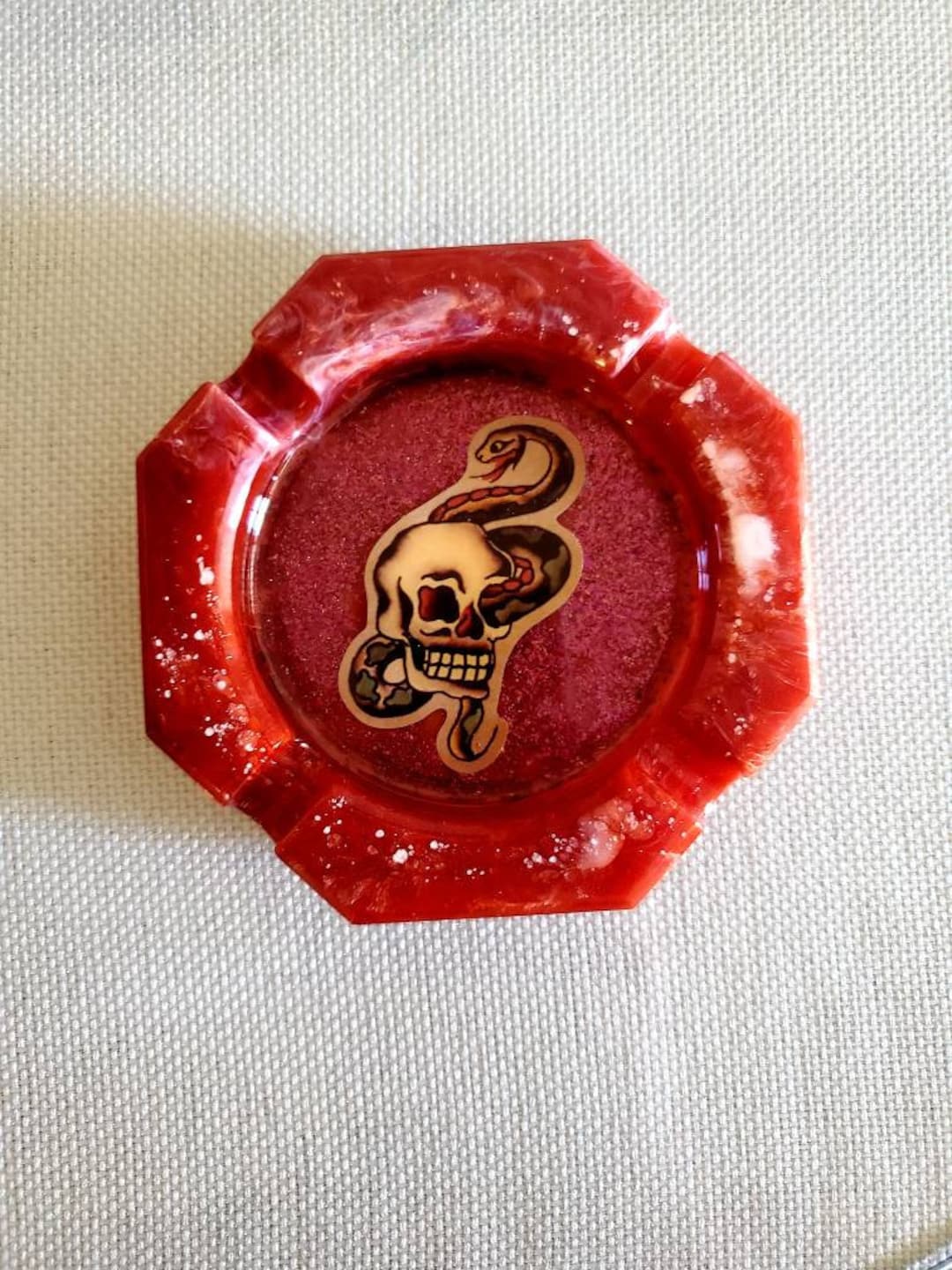 Tattoo Flash Ashtray Etsy