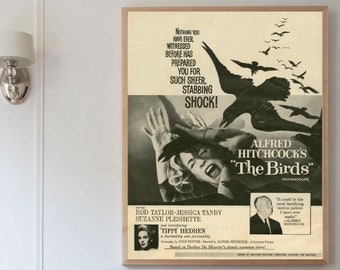 Alfred Hitchcock The Birds Movie Poster Ad Advertising Print Art Mid Century 1960s Wall Art