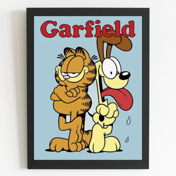 Garfield Poster 1990s Cartoon Jim Davis Cat Feline Wall Art Home Decor