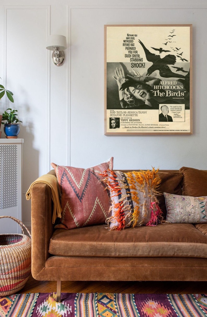 Alfred Hitchcock the Birds Movie Poster Ad Advertising Print Art Mid Century 1960s Wall Art Etsy