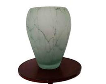 Large Art Glass Vase  Marble Effect – 35 cm Tall, 21 cm Wide Opening, Mint Green  Cracked Ice Design.