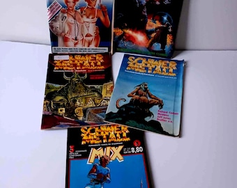 Vintage Kollektion von 5 Schwermetall Comic Zeitschriften für Erwachsene.