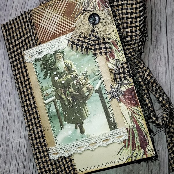 Handmade Christmas Keepsake Junk Journal, Woodland Christmas