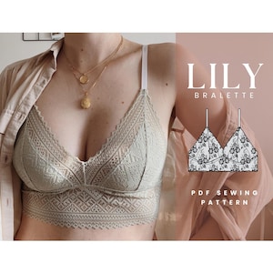Lily Bralette PDF Lingerie Sewing Pattern - Instant Download