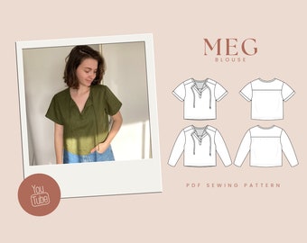 Meg Blouse PDF sewing pattern -  Instant Download - The Handmade kind