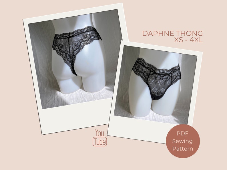 Daphne Thong PDF Lingerie Sewing Pattern Instant Download The Handmade kind image 1