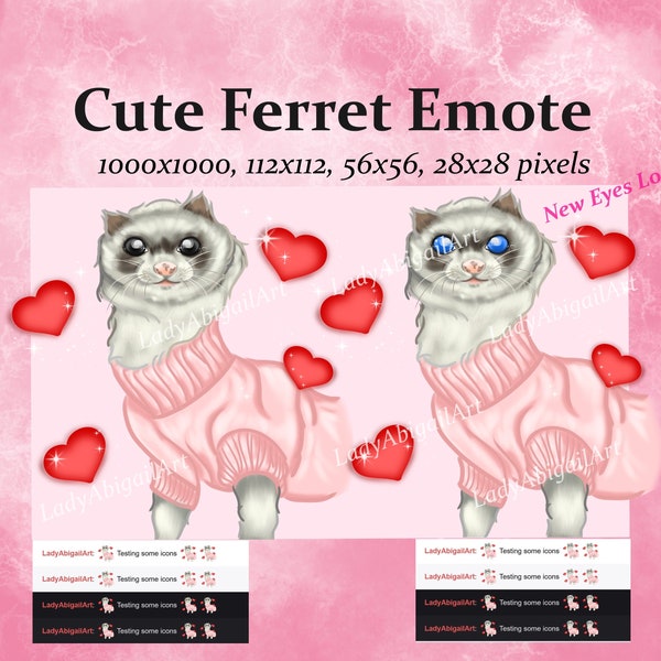 Lovely Cute Ferret Twitch Emote Discord Emote