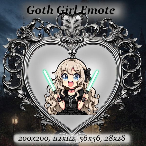 Goth girl twitch emote - Anime Emote,blonde hair goth, alt girl, Twitch Emote, Discord Emote, glowstick emote, goth aesthetic,punk aesthetic