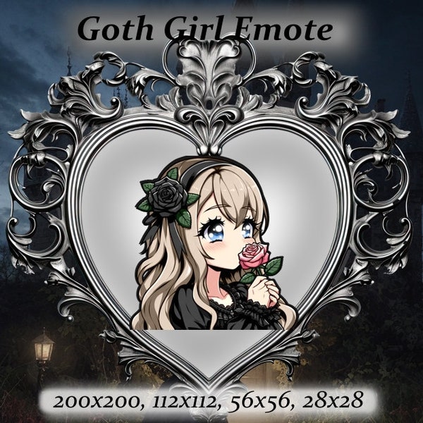 Goth girl twitch emote - Anime Emote,blonde hair goth, alt girl, Twitch Emote, Discord Emote, hype emote, goth aesthetic,punk aesthetic